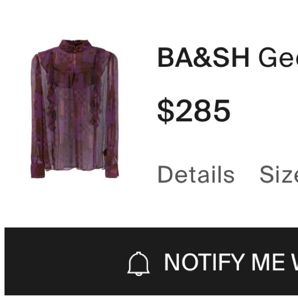 NEW Ba&sh Geometric Print Blouse - Picture 6 of 6